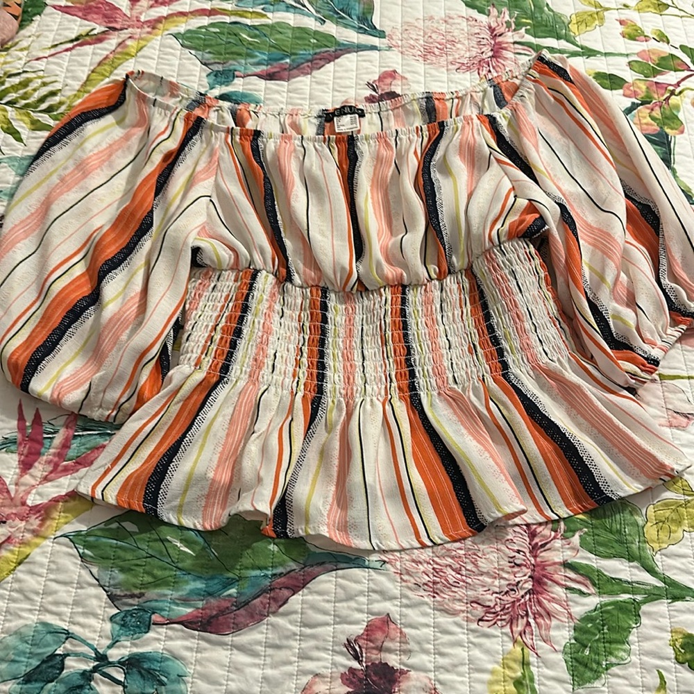 Venus Striped off the shoulder top